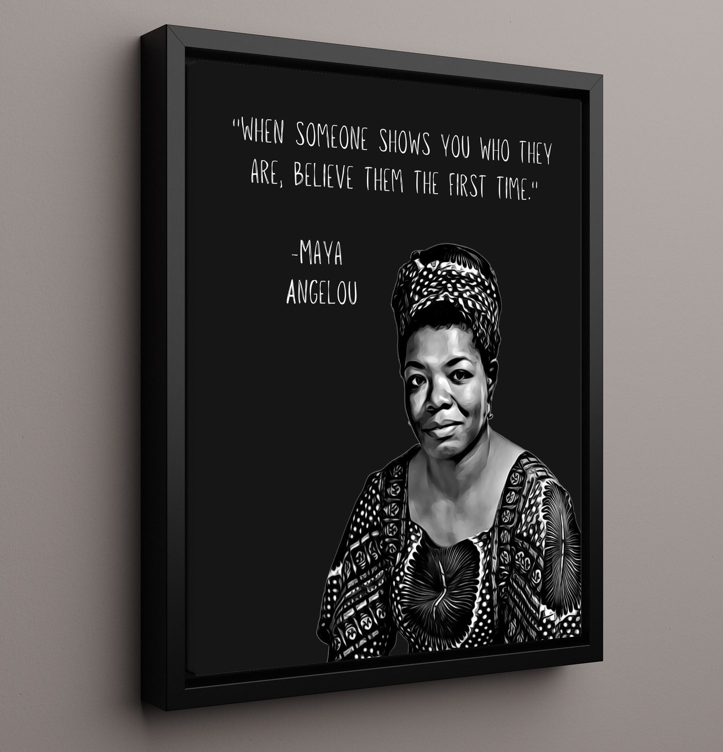 Maya Angelou Truth Revealed Wisdom Print 16x20 Framed Canvas literary wall art print – Literature Quotes decor