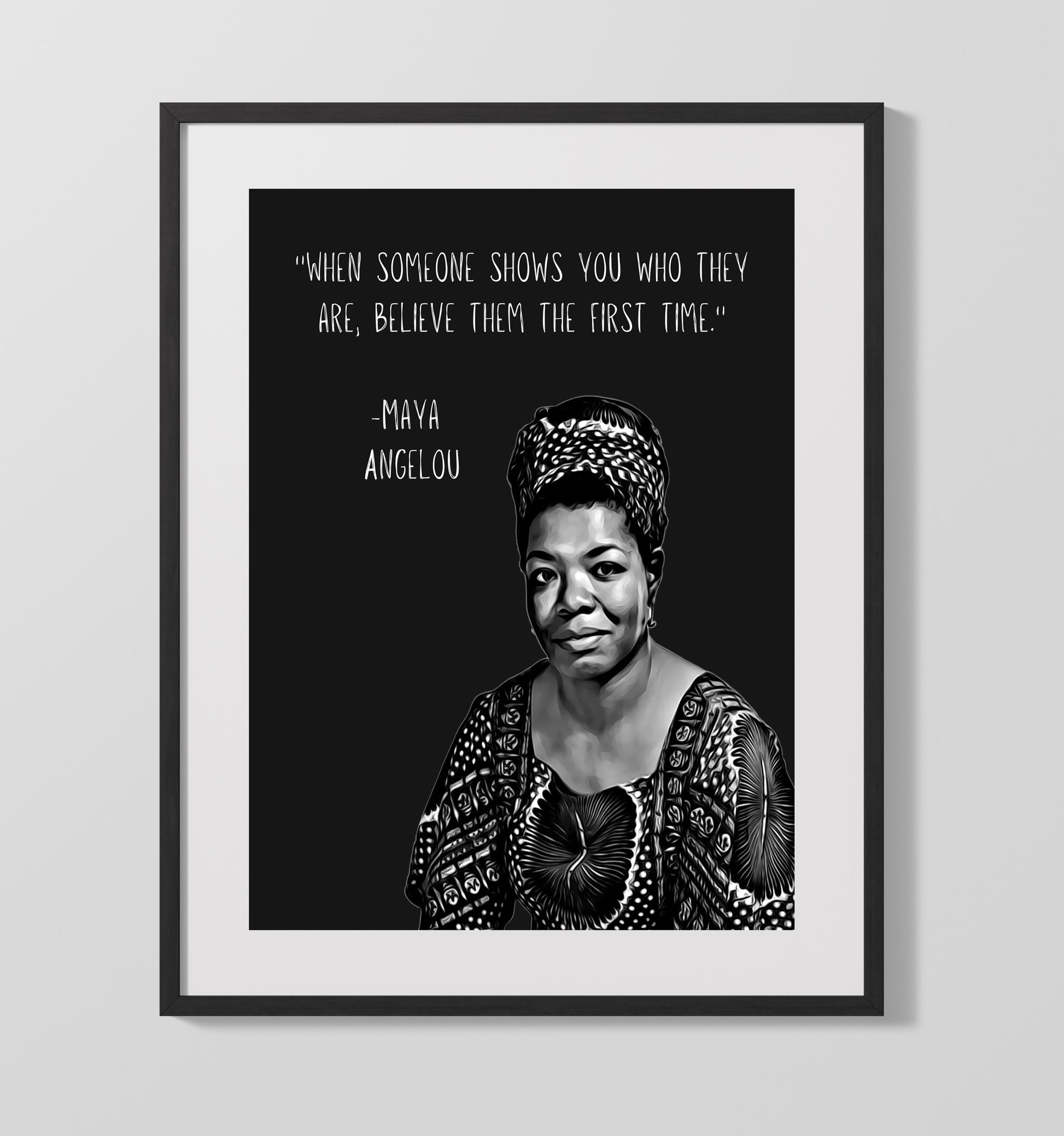 Maya Angelou Truth Revealed Wisdom Print 16x20 Gallery Frame literary wall art print – Literature Quotes decor