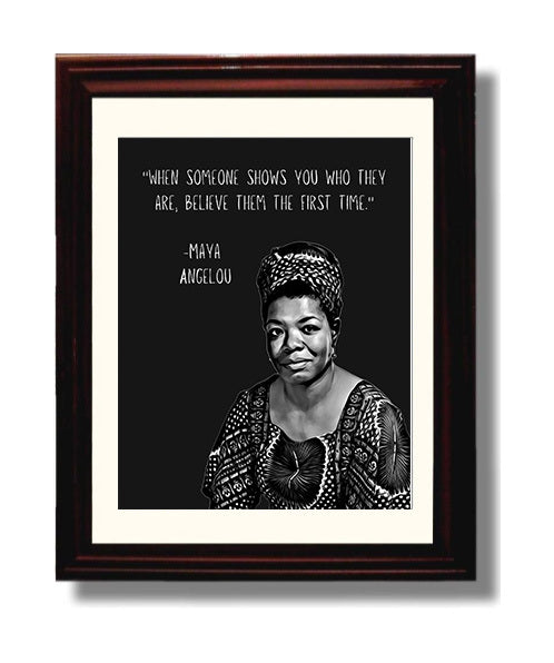 Maya Angelou Truth Revealed Wisdom Print 8x10 Beveled Frame literary wall art print – Literature Quotes decor