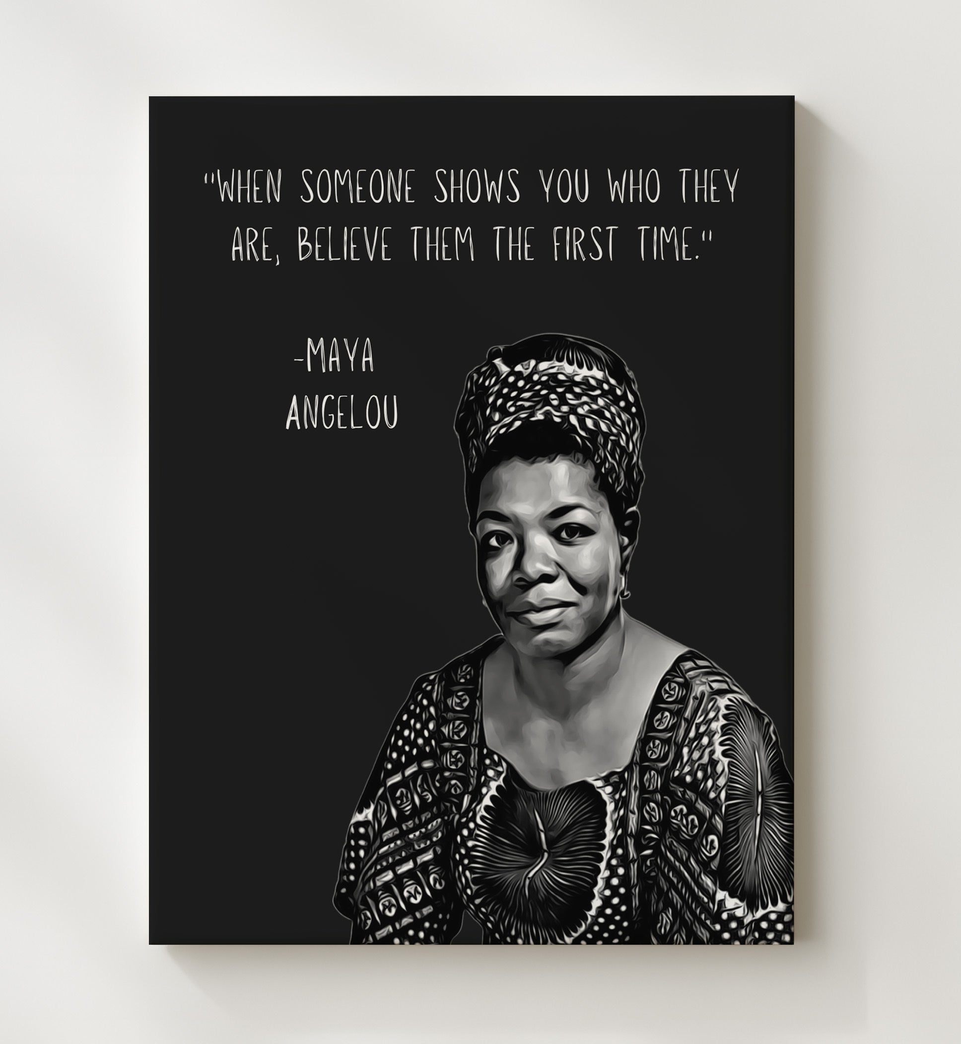 Maya Angelou Truth Revealed Wisdom Print 20x24 Canvas literary wall art print – Literature Quotes decor