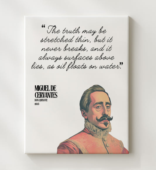 Miguel de Cervantes - Don Quixote - Truth and Lies 16x20 Gallery Frame literary quote wall art