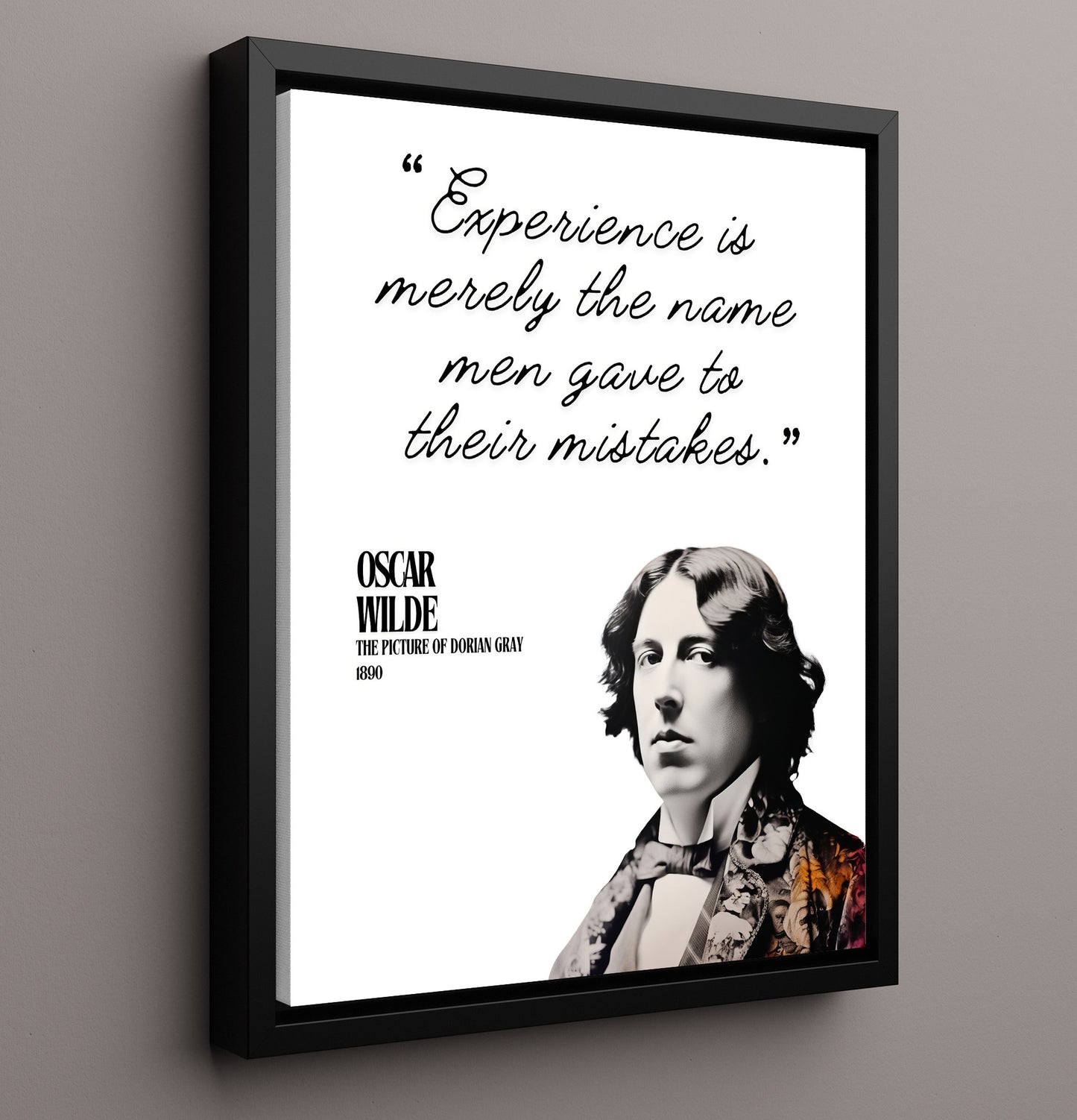 Oscar Wilde The Picture Of Dorian Gray Experience and Mistakes Quote Print 16x20 Framed Canvas literary wall art print – Literature Quotes decor