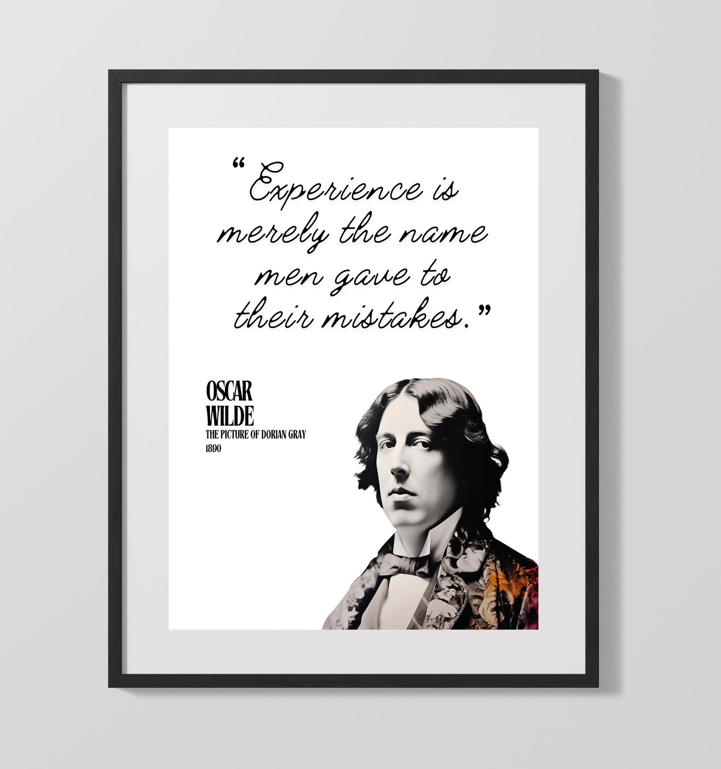 Oscar Wilde The Picture Of Dorian Gray Experience and Mistakes Quote Print 16x20 Gallery Frame literary wall art print – Literature Quotes decor