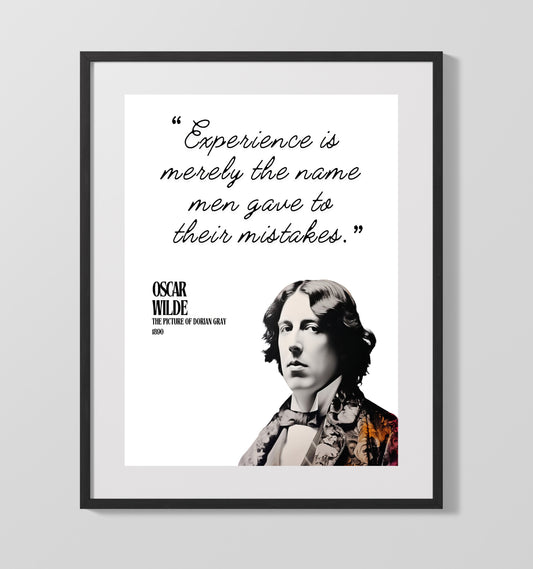 Oscar Wilde The Picture Of Dorian Gray Experience and Mistakes Quote Print 16x20 Gallery Framed Artwork wall art print – Literature Quotes decor