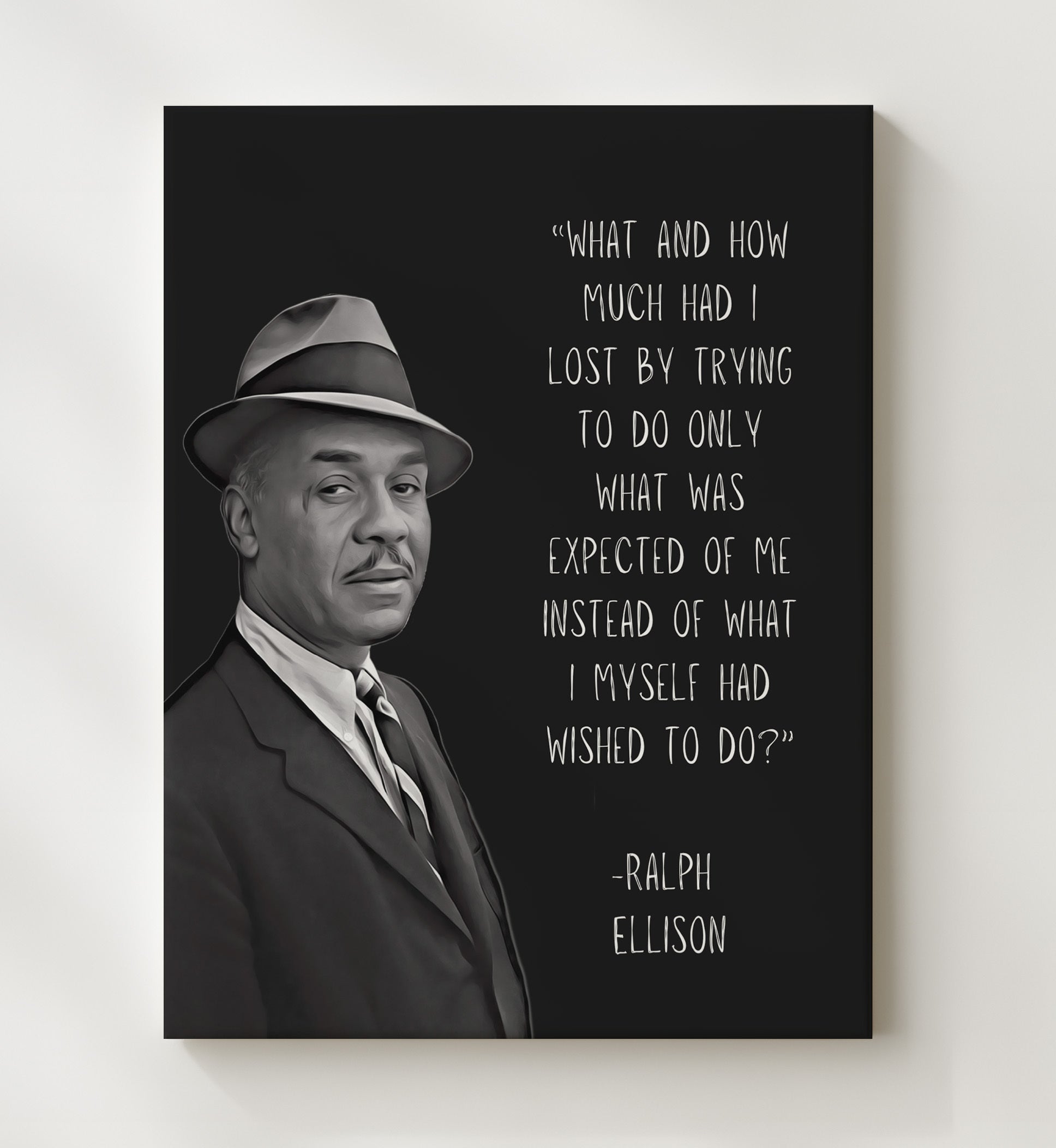 Ralph Ellison Identity and Expectation Reflection Print 20x24 Canvas literary wall art print – Literature Quotes decor