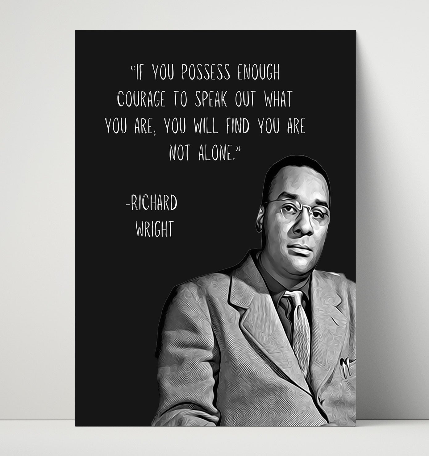 Richard Wright Courage and Voice Strength Print 16x20 Unframed Print literary wall art print – Literature Quotes decor