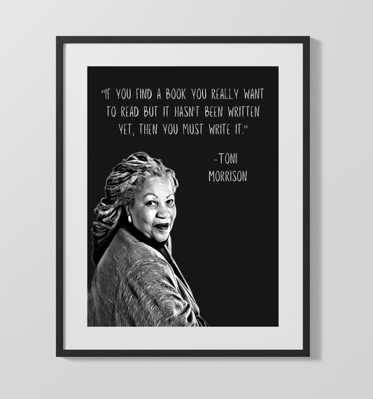 Toni Morrison Write Your Story Power Print 16x20 Gallery Framed Artwork wall art print – Literature Quotes decor
