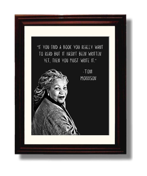 Toni Morrison Write Your Story Power Print 8x10 Beveled Frame literary wall art print – Literature Quotes decor