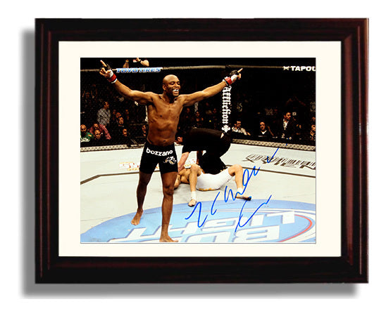 Anderson Silva - Knockout Celebration MMA Wall Art 8x10 Beveled Frame wall art print – MMA Wall Art decor
