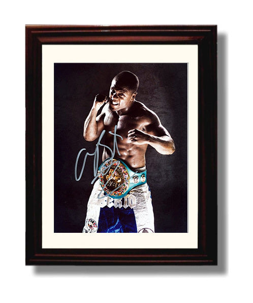 Andre Berto - Championship Belt Studio Pose MMA Wall Art 8x10 Beveled Frame wall art print – MMA Wall Art decor