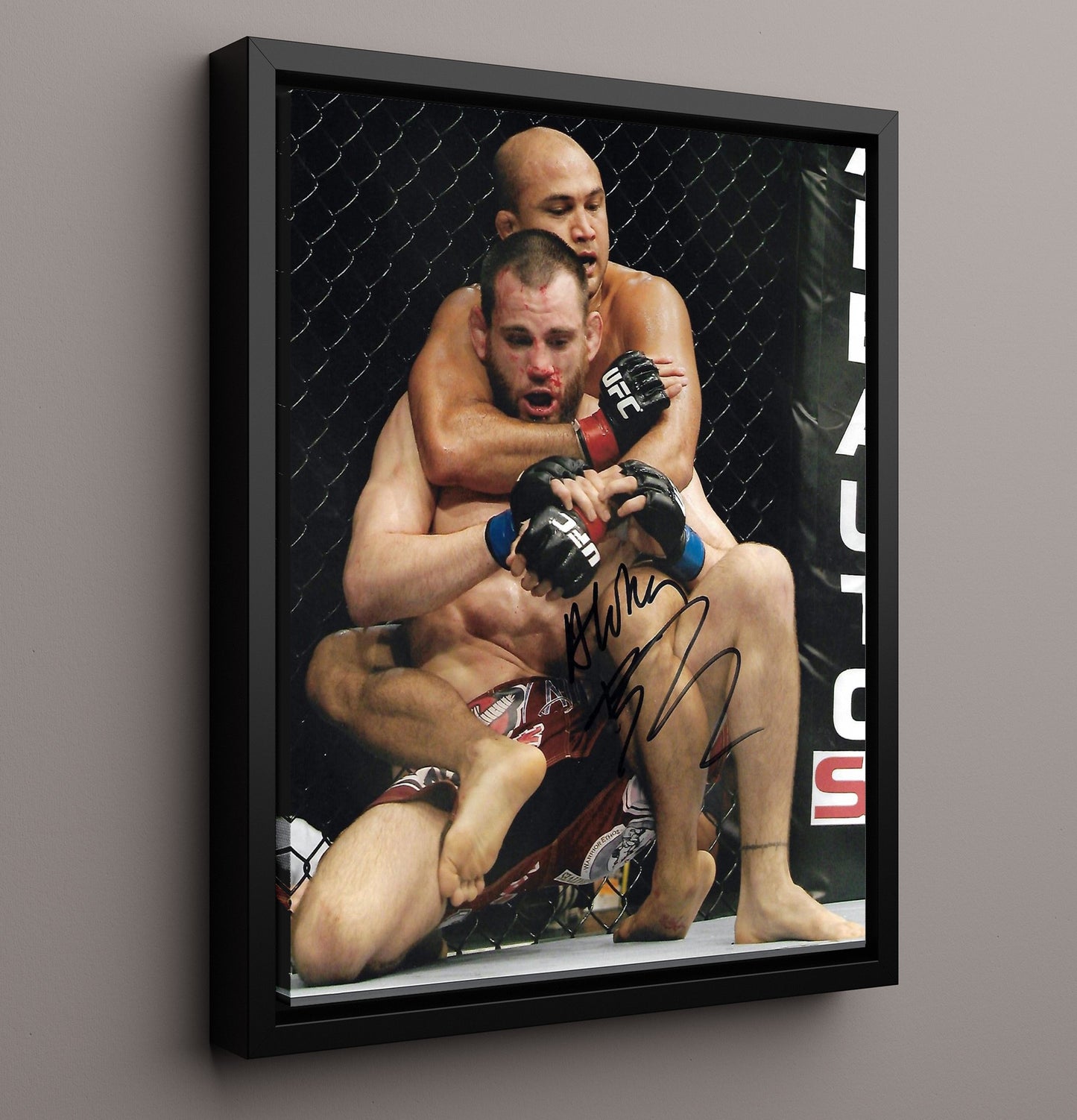 BJ Penn - Rear Choke Submission MMA Wall Art 16x20 Framed Canvas wall art print – MMA Wall Art decor