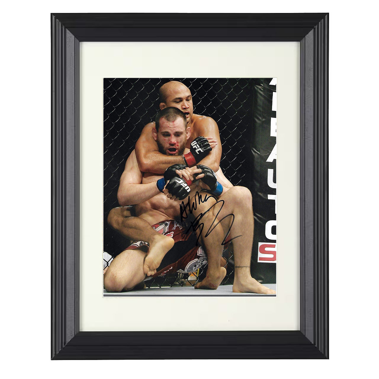 BJ Penn – Rear Choke Submission 8x10 matted black framed MMA wall art