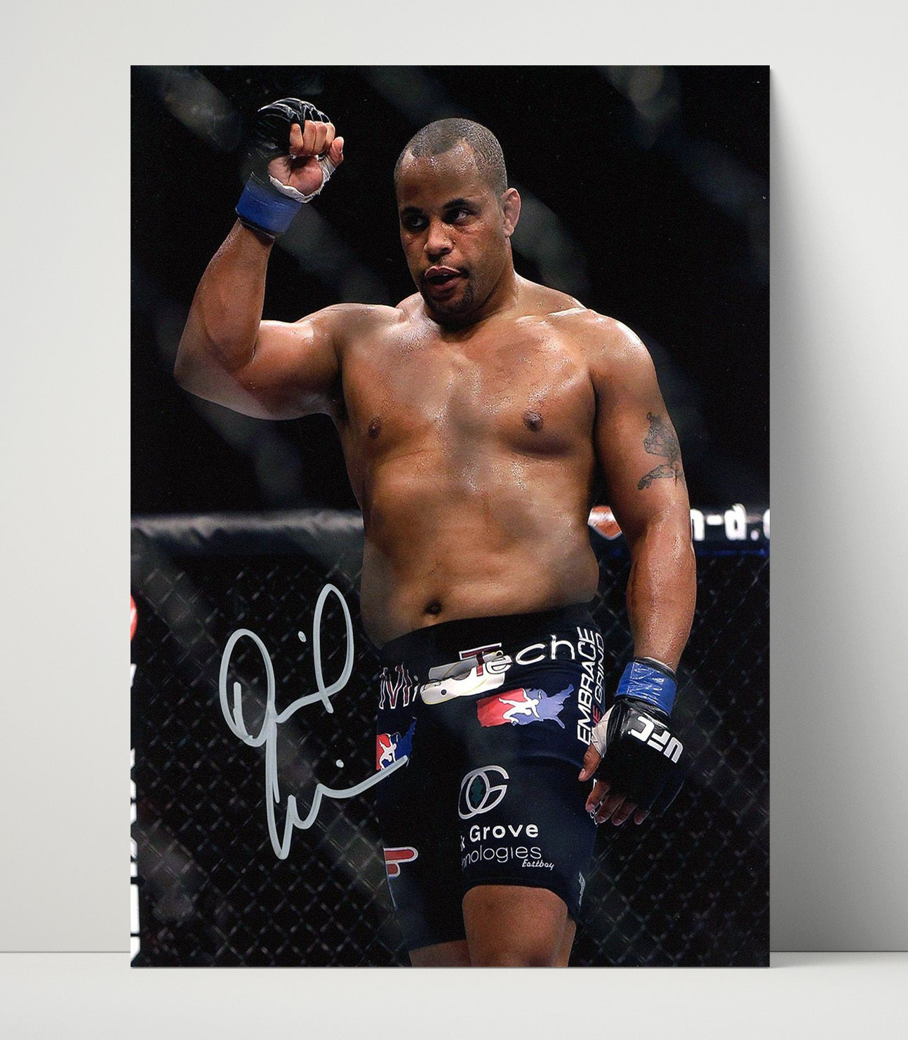 Daniel Cormier - Victory Fist Raise MMA Wall Art 16x20 Unframed Print wall art print – MMA Wall Art decor