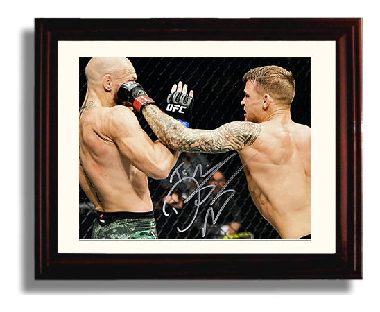 Dustin Poirier - Left Hook vs McGregor MMA Wall Art 8x10 Beveled Frame wall art print – MMA Wall Art decor