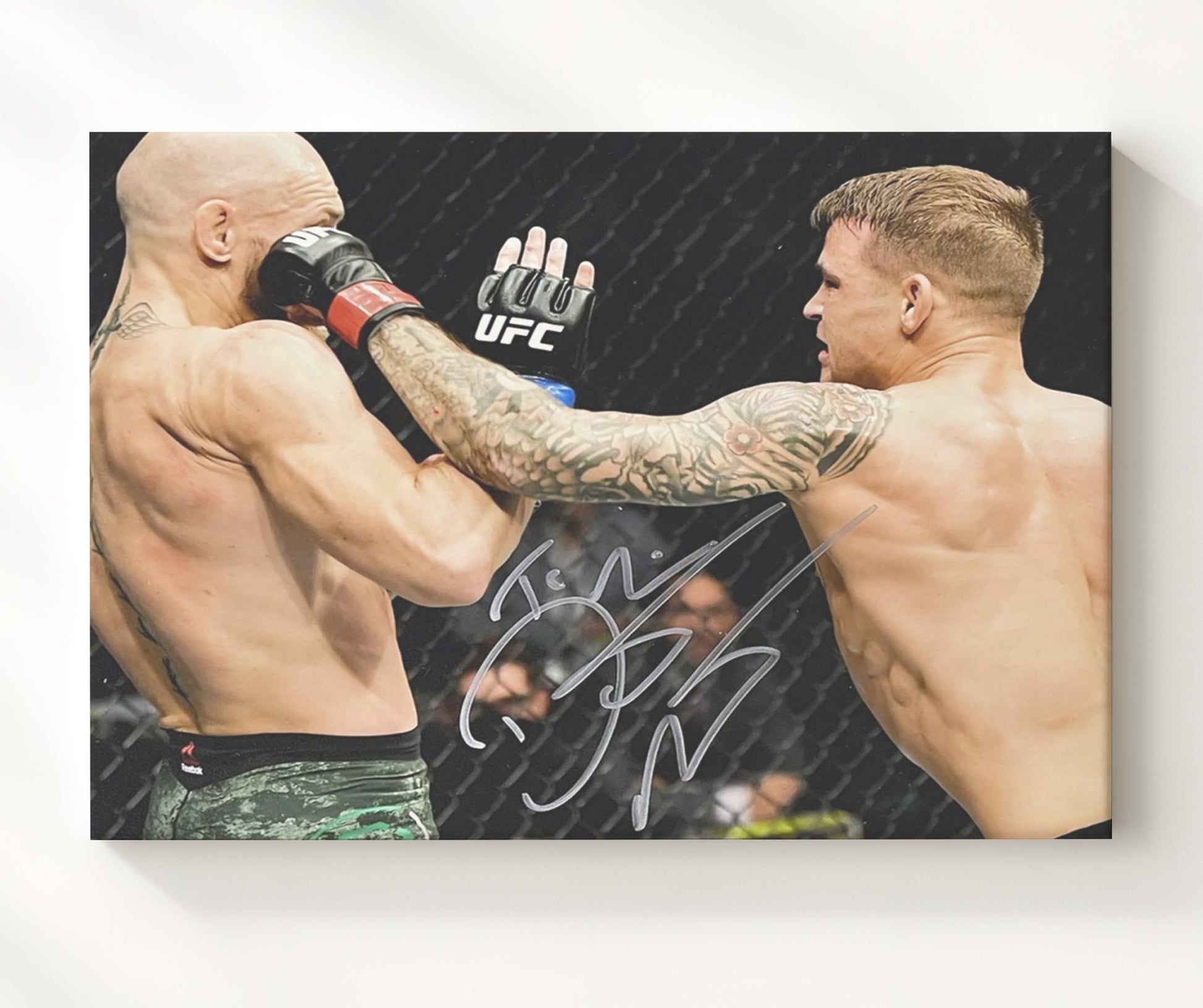 Dustin Poirier - Left Hook vs McGregor MMA Wall Art 20x24 Canvas wall art print – MMA Wall Art decor