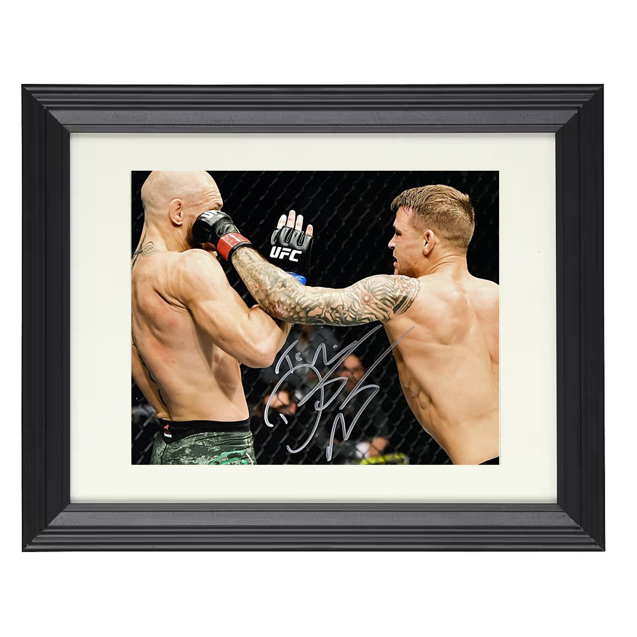 Dustin Poirier – Left Hook vs. Conor McGregor 8x10 matted black framed MMA wall art