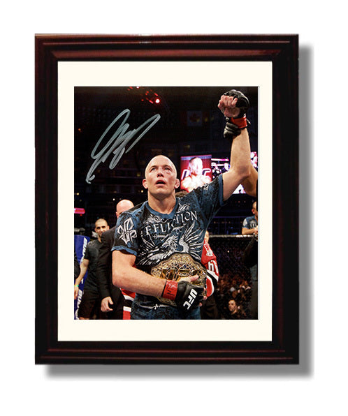 Georges St-Pierre - Championship Victory Raise MMA Wall Art 8x10 Beveled Frame wall art print – MMA Wall Art decor