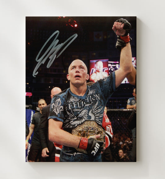 Georges St-Pierre - Championship Victory Raise 8x10 Canvas MMA wall art