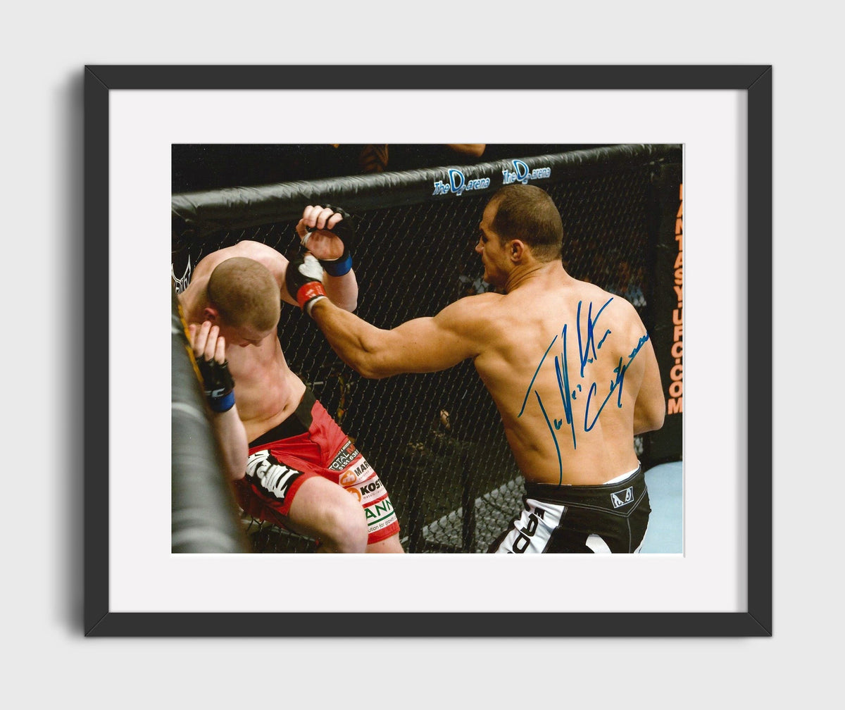 Junior Dos Santos - Red Shorts Punch Exchange 16x20 Gallery Frame MMA wall art