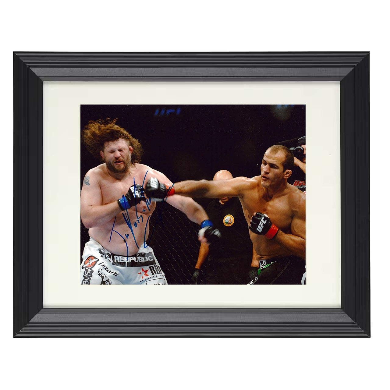 Junior Dos Santos – Republic Shorts Fight Exchange 8x10 matted black framed MMA wall art