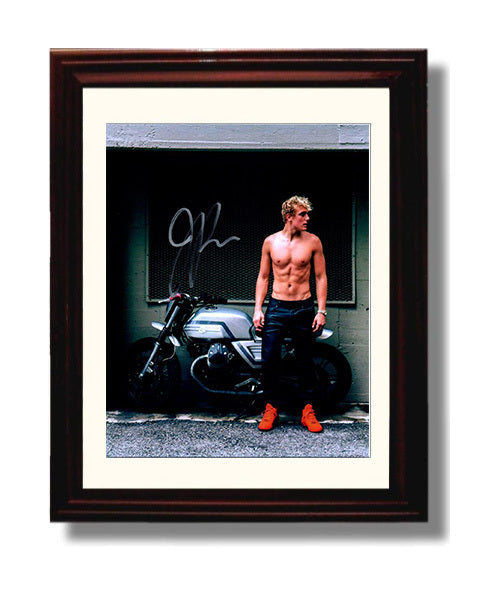 Logan Paul - Motorcycle Portrait Pose MMA Wall Art 8x10 Beveled Frame wall art print – MMA Wall Art decor