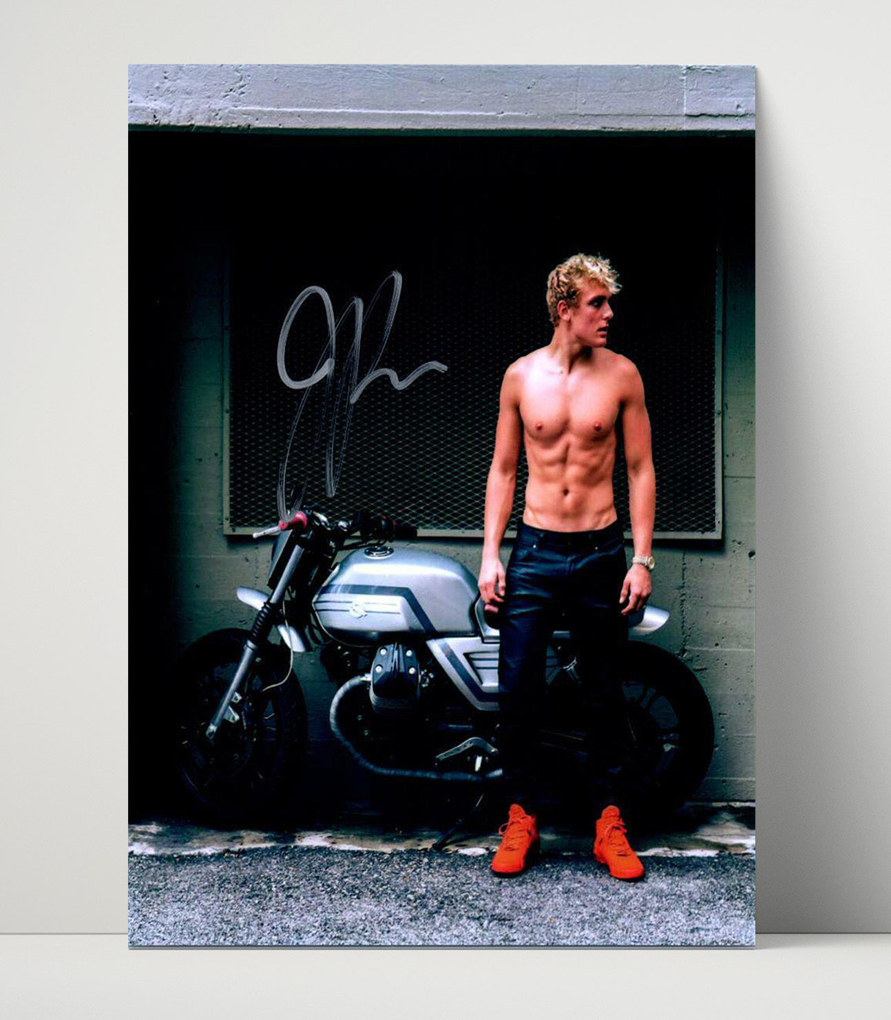 Logan Paul - Motorcycle Portrait Pose MMA Wall Art 16x20 Unframed Print wall art print – MMA Wall Art decor