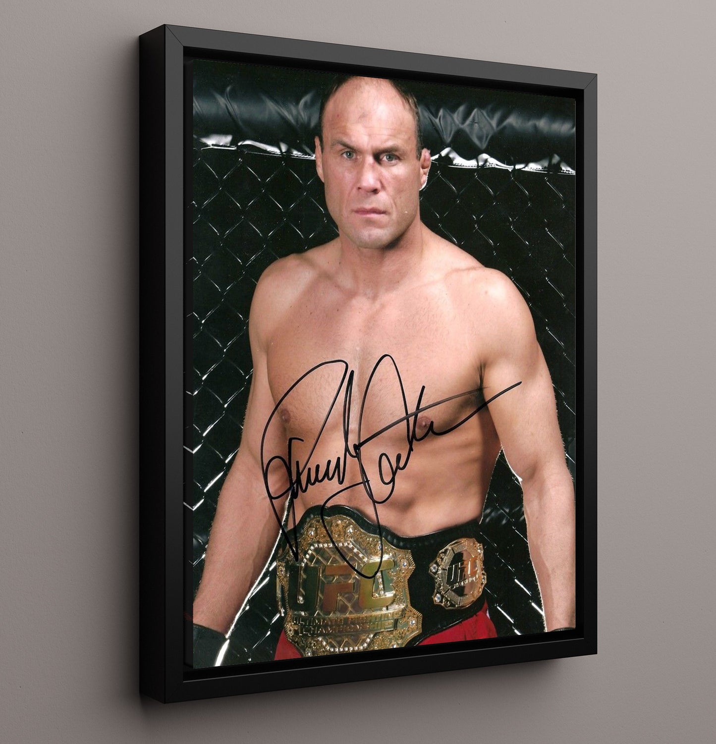 Randy Couture - UFC Champion Belt Portrait MMA Wall Art 16x20 Framed Canvas wall art print – MMA Wall Art decor