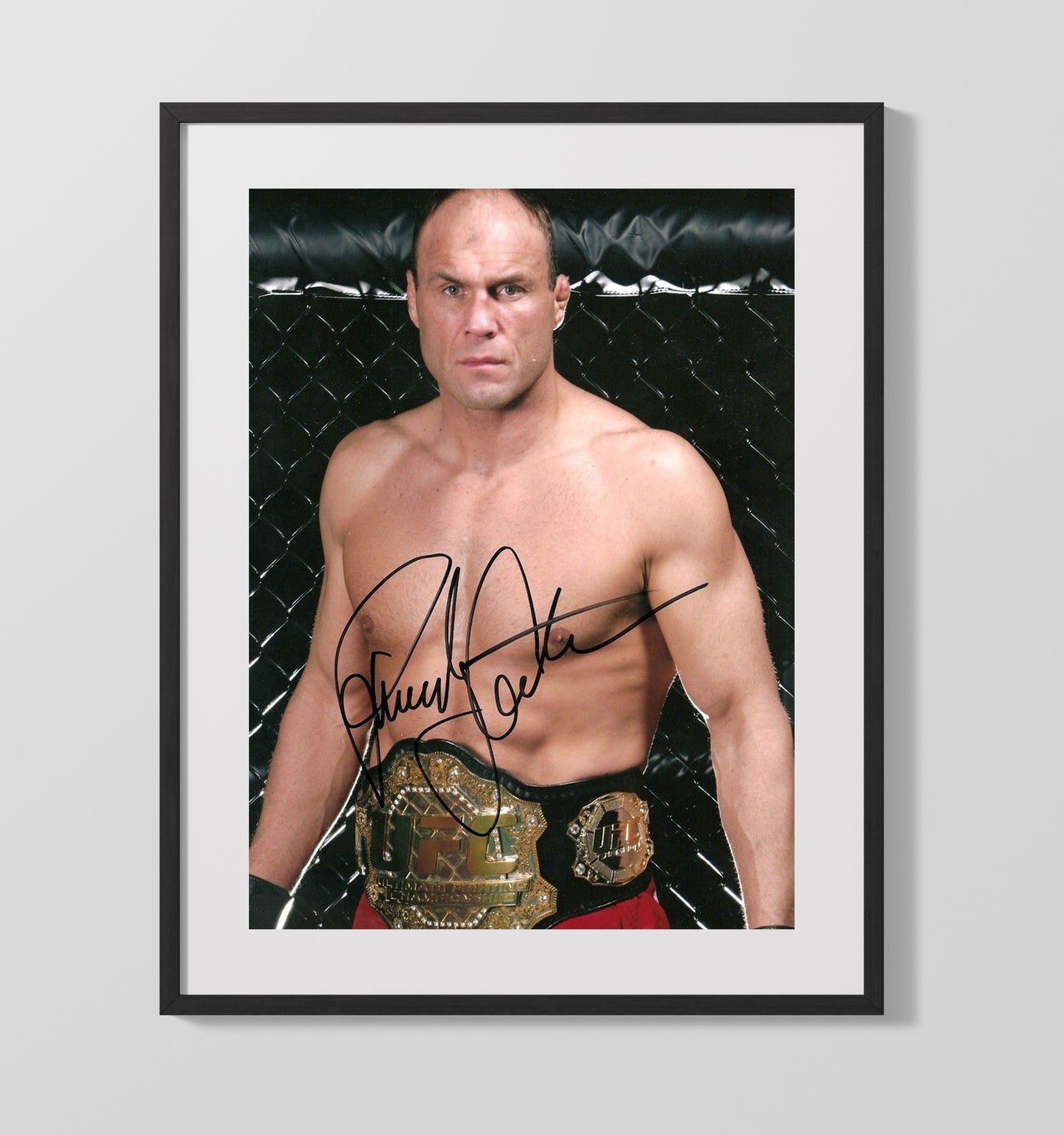 Randy Couture - UFC Champion Belt Portrait MMA Wall Art 16x20 Gallery Frame wall art print – MMA Wall Art decor