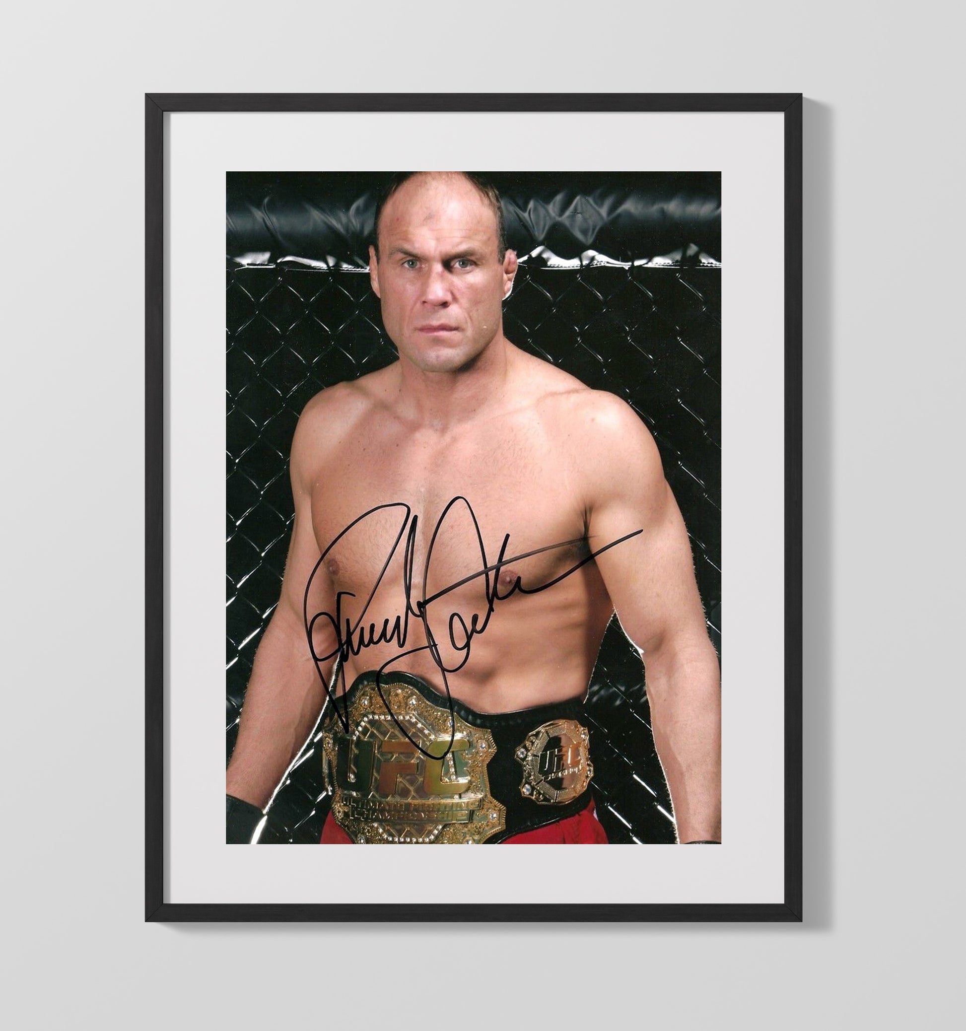 Randy Couture - UFC Champion Belt Portrait MMA Wall Art 16x20 Gallery Frame wall art print – MMA Wall Art decor