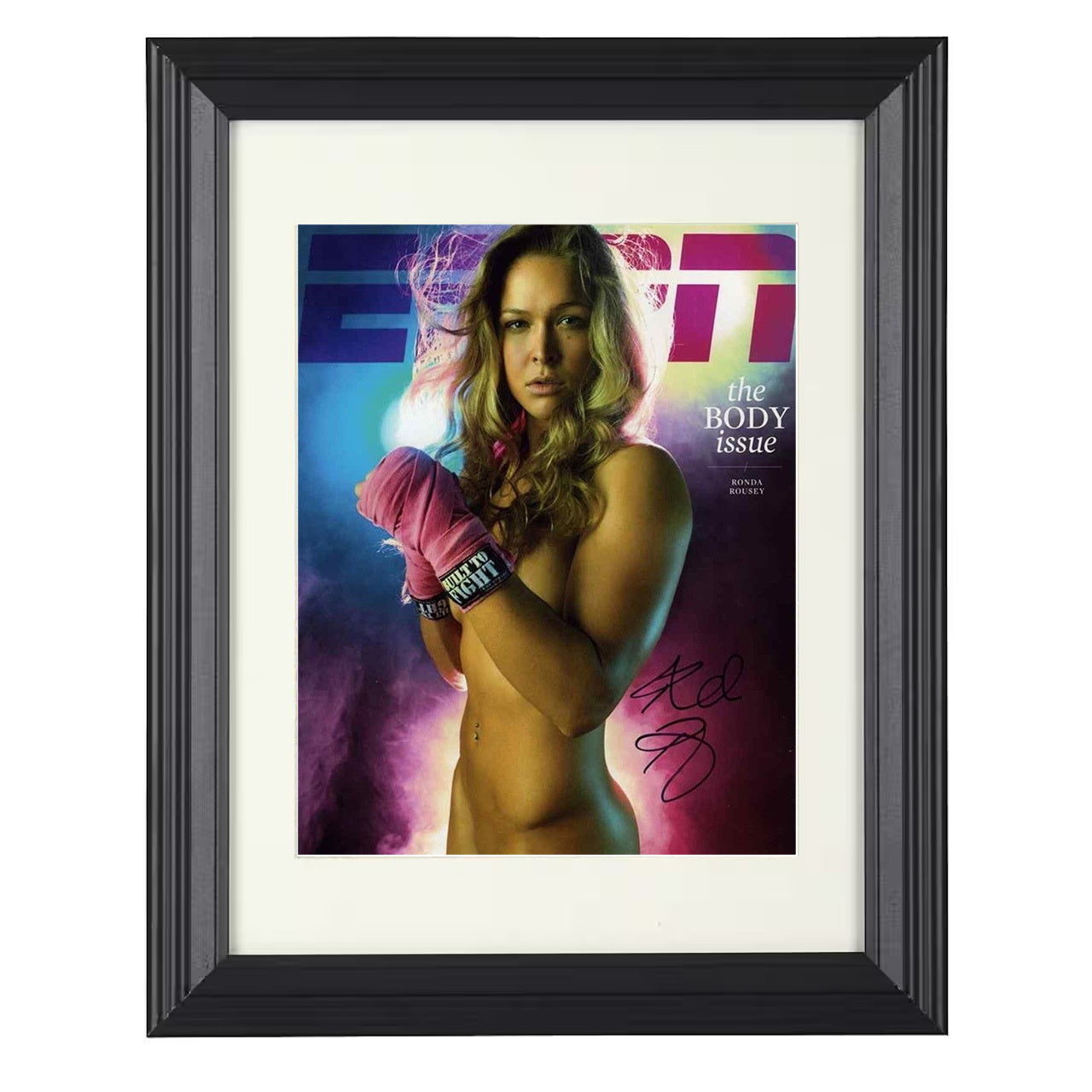 Ronda Rousey – ESPN Body Feature Artwork 8x10 matted black framed MMA wall art