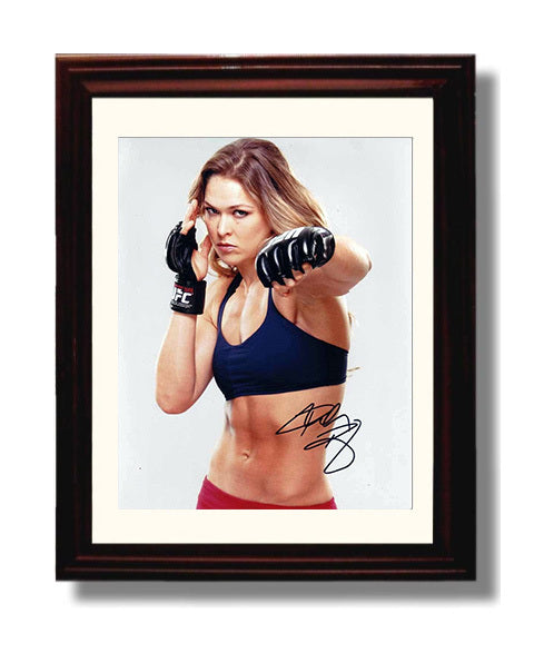 Ronda Rousey - UFC Fight Stance Studio MMA Wall Art 8x10 Beveled Frame wall art print – MMA Wall Art decor