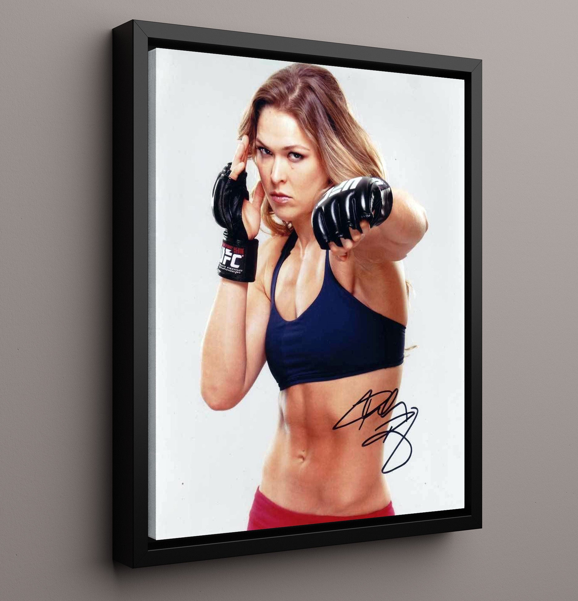 Ronda Rousey - UFC Fight Stance Studio MMA Wall Art 16x20 Framed Canvas wall art print – MMA Wall Art decor