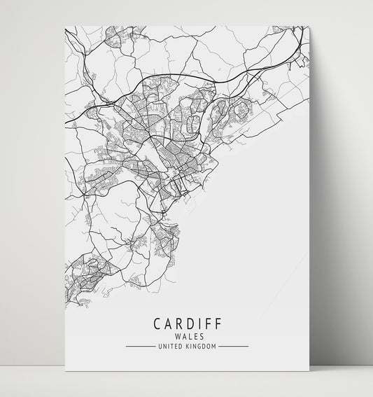 Cardiff, Wales - UK City Map - 16x20 Unframed Print