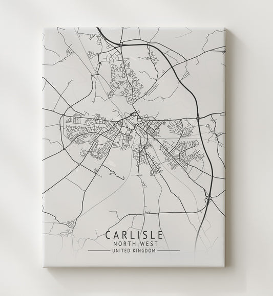 Carlisle North West UK city map print 16x20 Gallery Frame