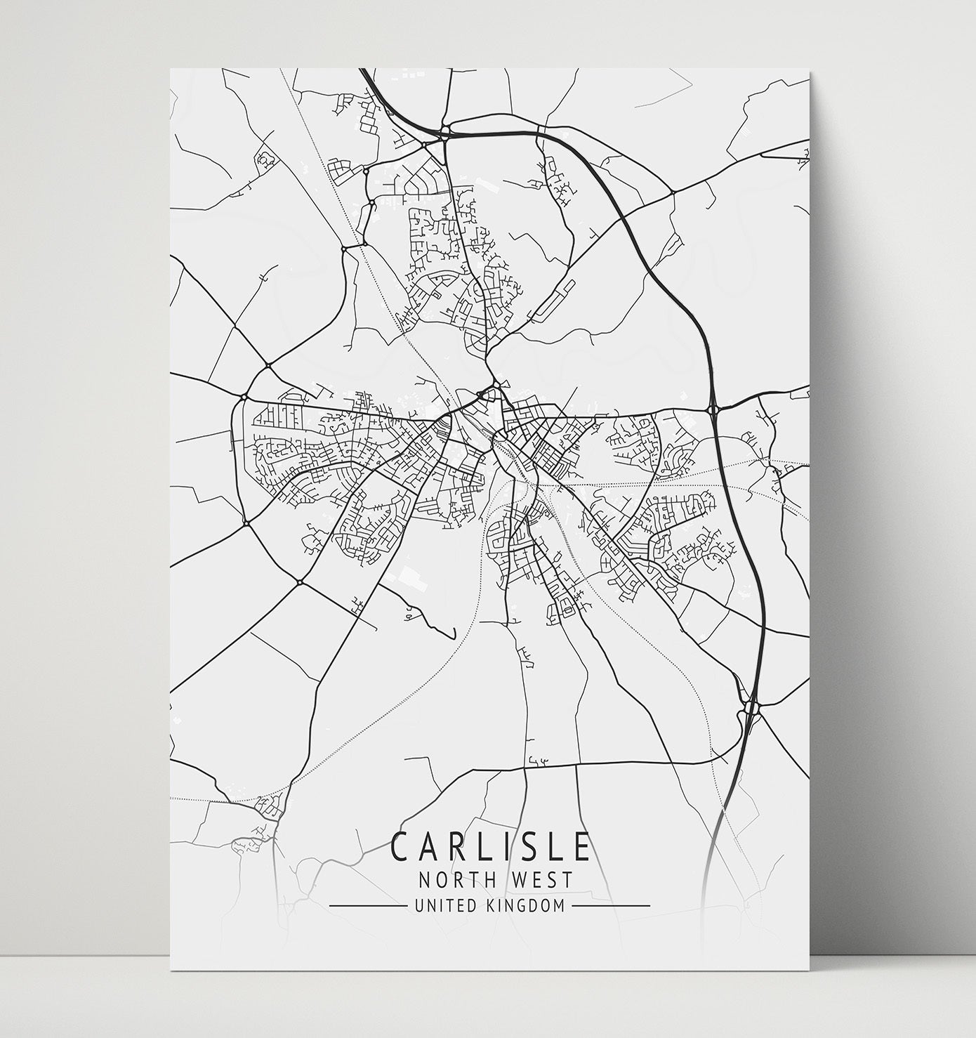City Map Print - Carlisle - North West UK City Map 16x20 Unframed Print city map wall art print – UK City Map decor