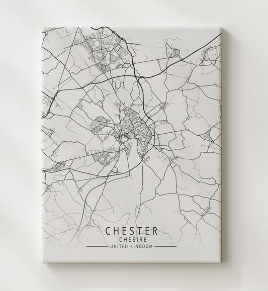 Chester Chesire UK city map print 16x20 Gallery Frame