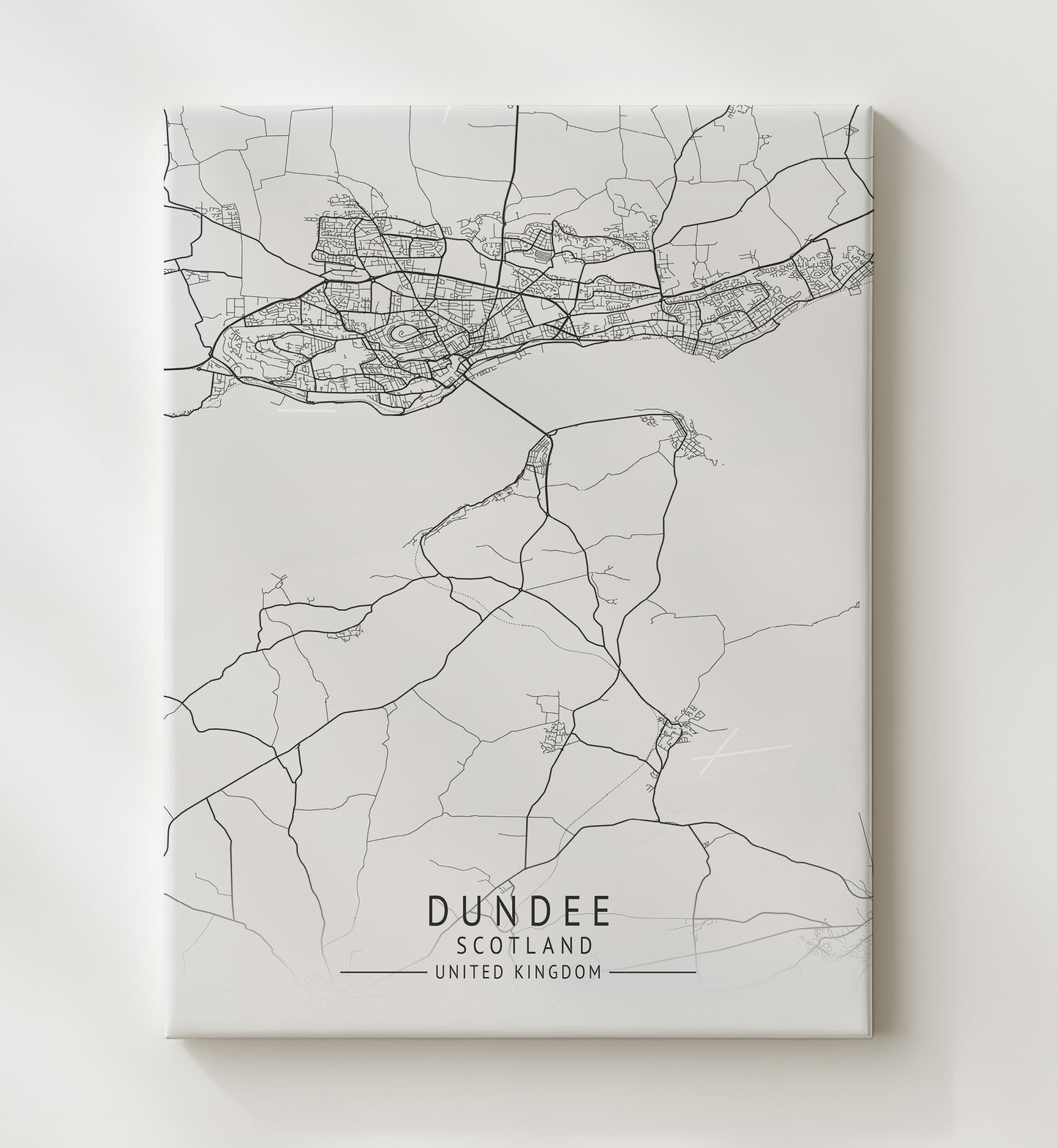 City Map Print - Dundee - Scotland UK City Map 20x24 Canvas city map wall art print – UK City Map decor