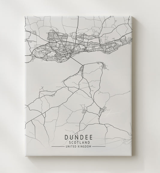 Dundee Scotland UK city map print 16x20 Gallery Frame