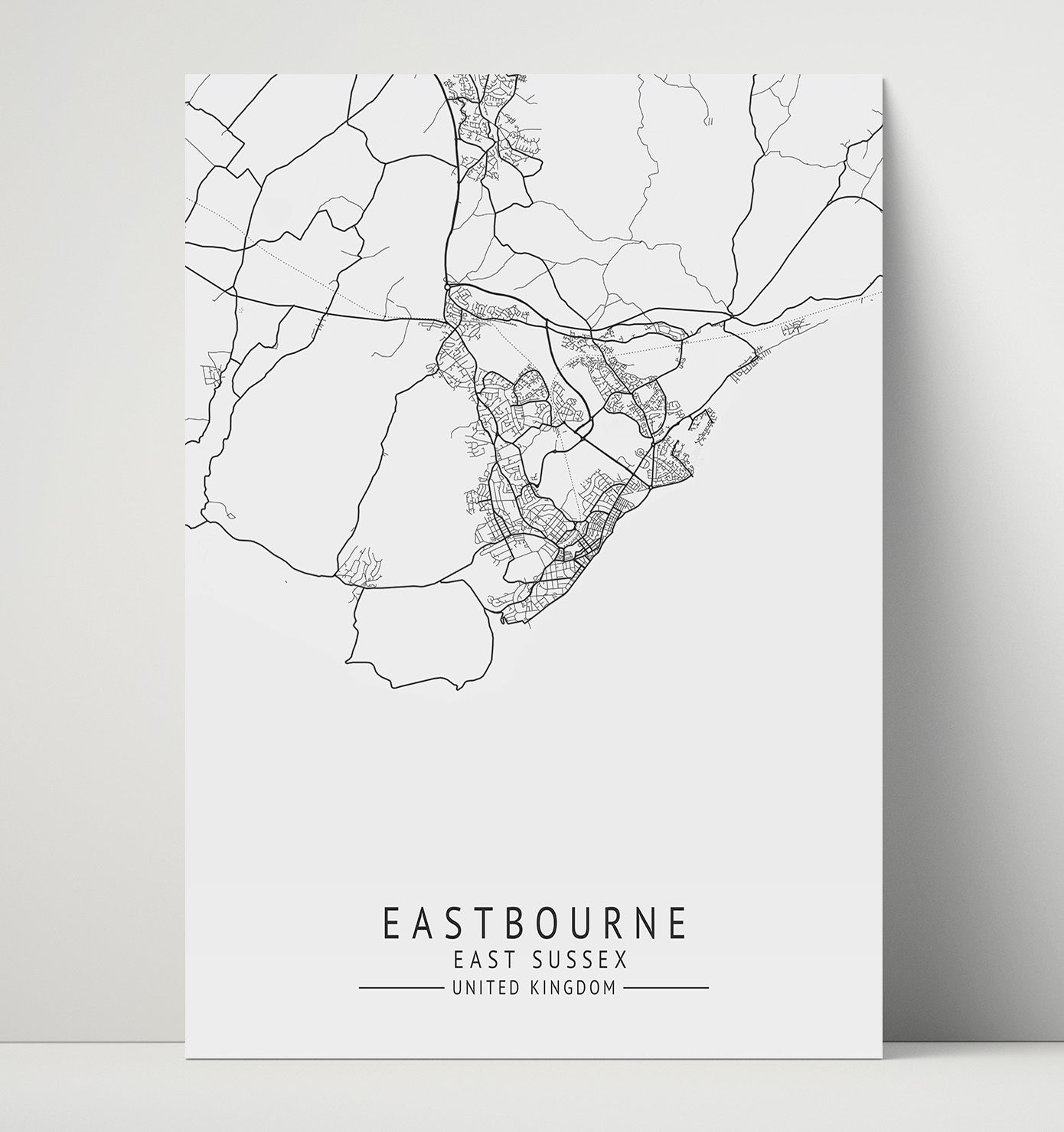 City Map Print - Eastbourne - East Sussex UK City Map 16x20 Unframed Print city map wall art print – UK City Map decor
