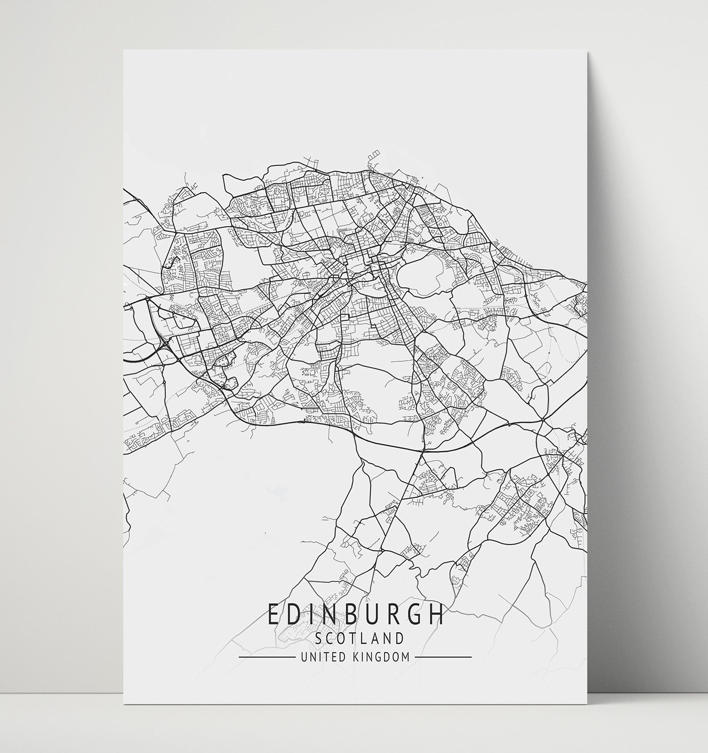 City Map Print - Edinburgh - Scotland UK City Map 16x20 Unframed Print city map wall art print – UK City Map decor