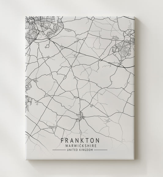 Frankton Warwickshire UK city map print 16x20 Gallery Frame
