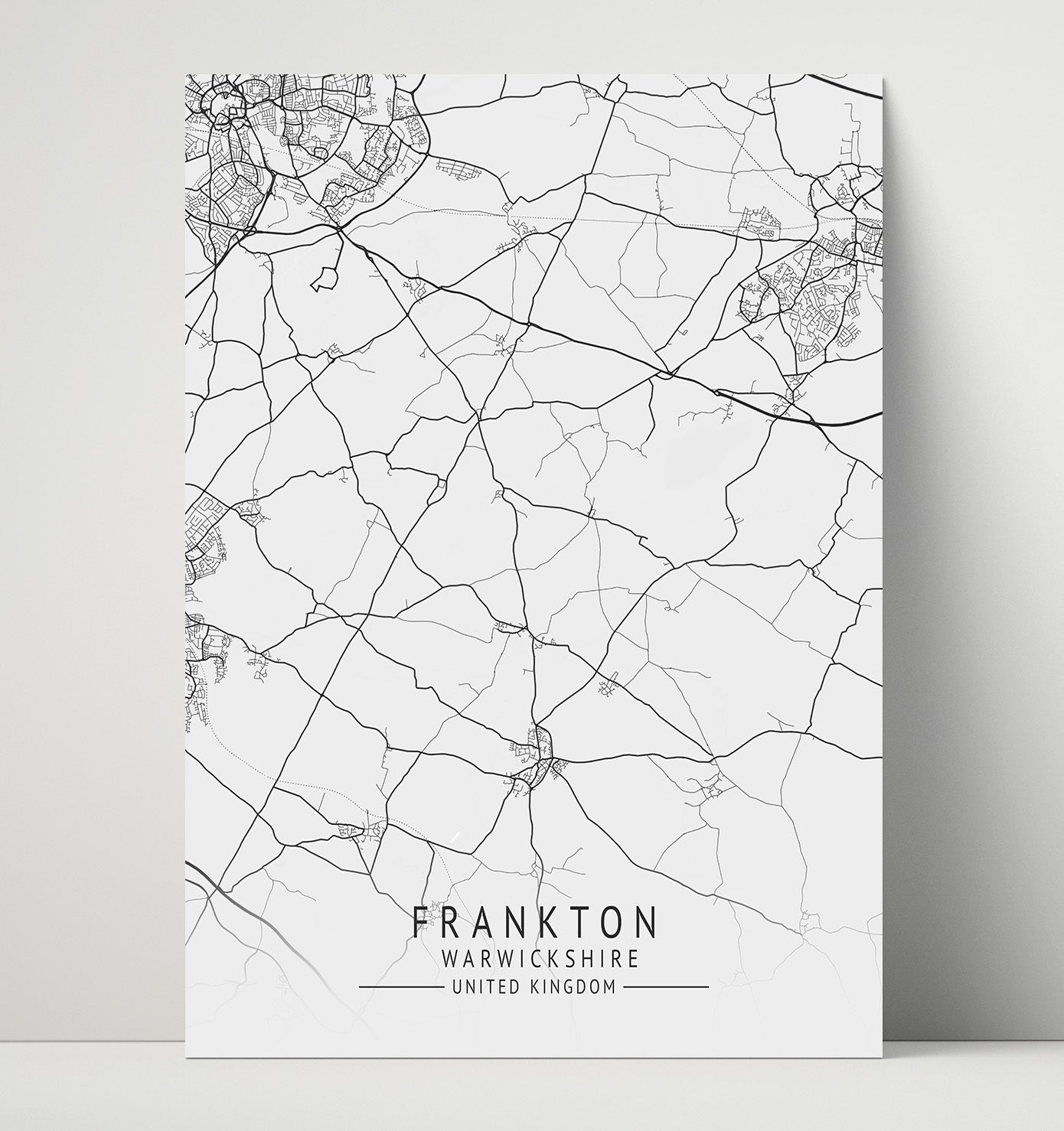 City Map Print - Frankton - Warwickshire UK City Map 16x20 Unframed Print city map wall art print – UK City Map decor