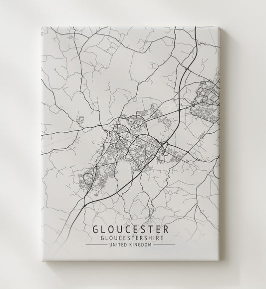 Gloucester Gloucestershire UK city map print 16x20 Gallery Frame