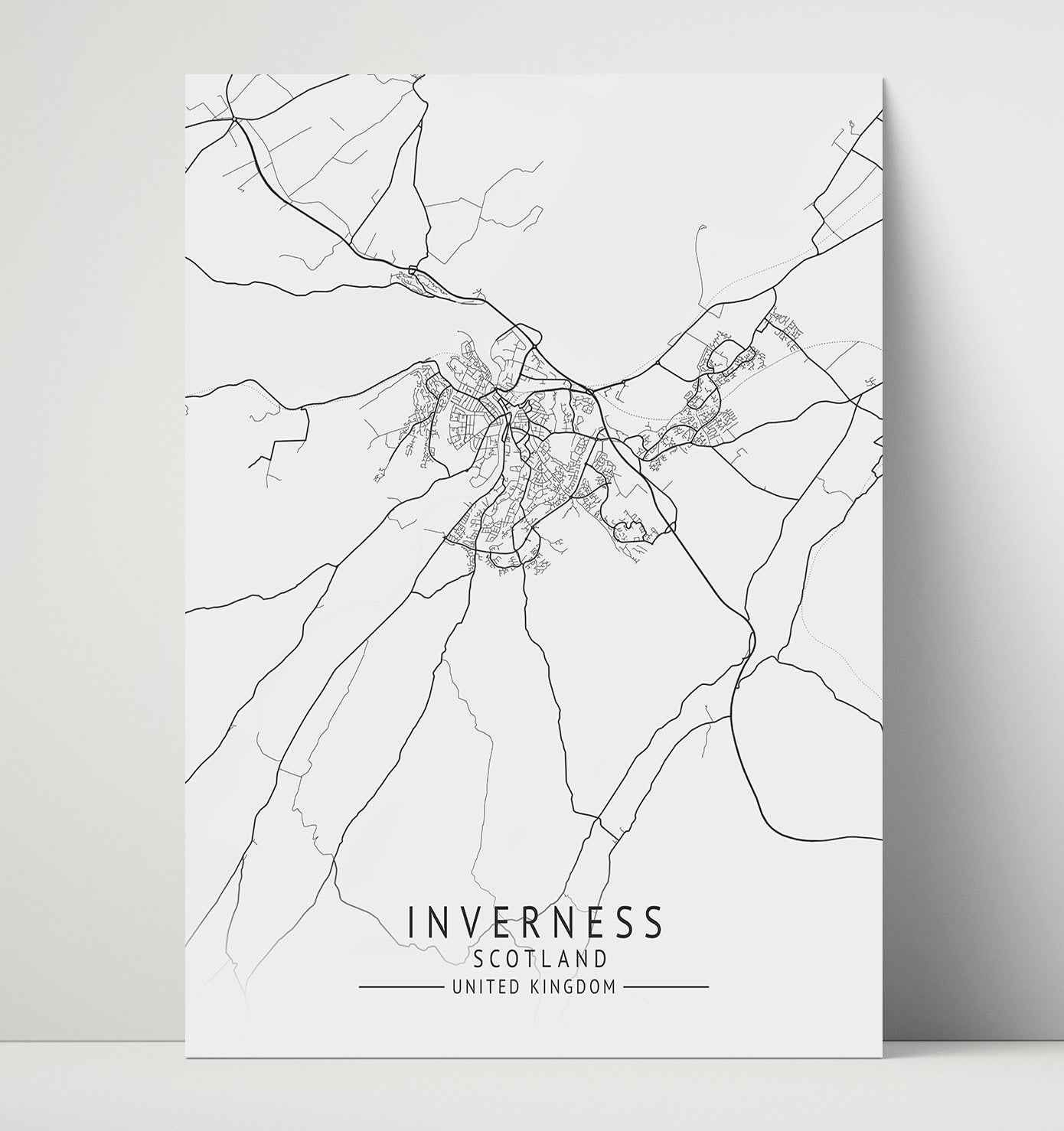 City Map Print - InvernesCity Map Print - Scotland UK City Map 16x20 Unframed Print city map wall art print – UK City Map decor