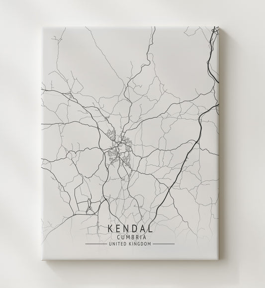 Kendal Cumbria UK city map print 16x20 Gallery Frame