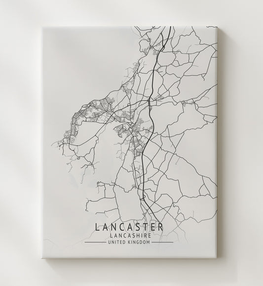 Lancaster Lancashire UK city map print 16x20 Gallery Frame