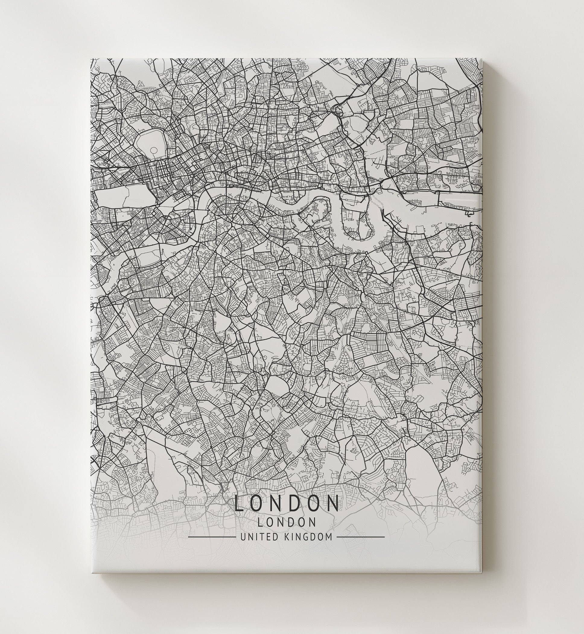 City Map Print - Londonderry - Derry UK City Map 20x24 Canvas city map wall art print – UK City Map decor