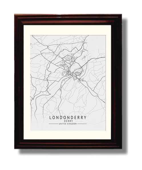 City Map Print - London - London UK City Map 8x10 Beveled Frame city map wall art print – UK City Map decor