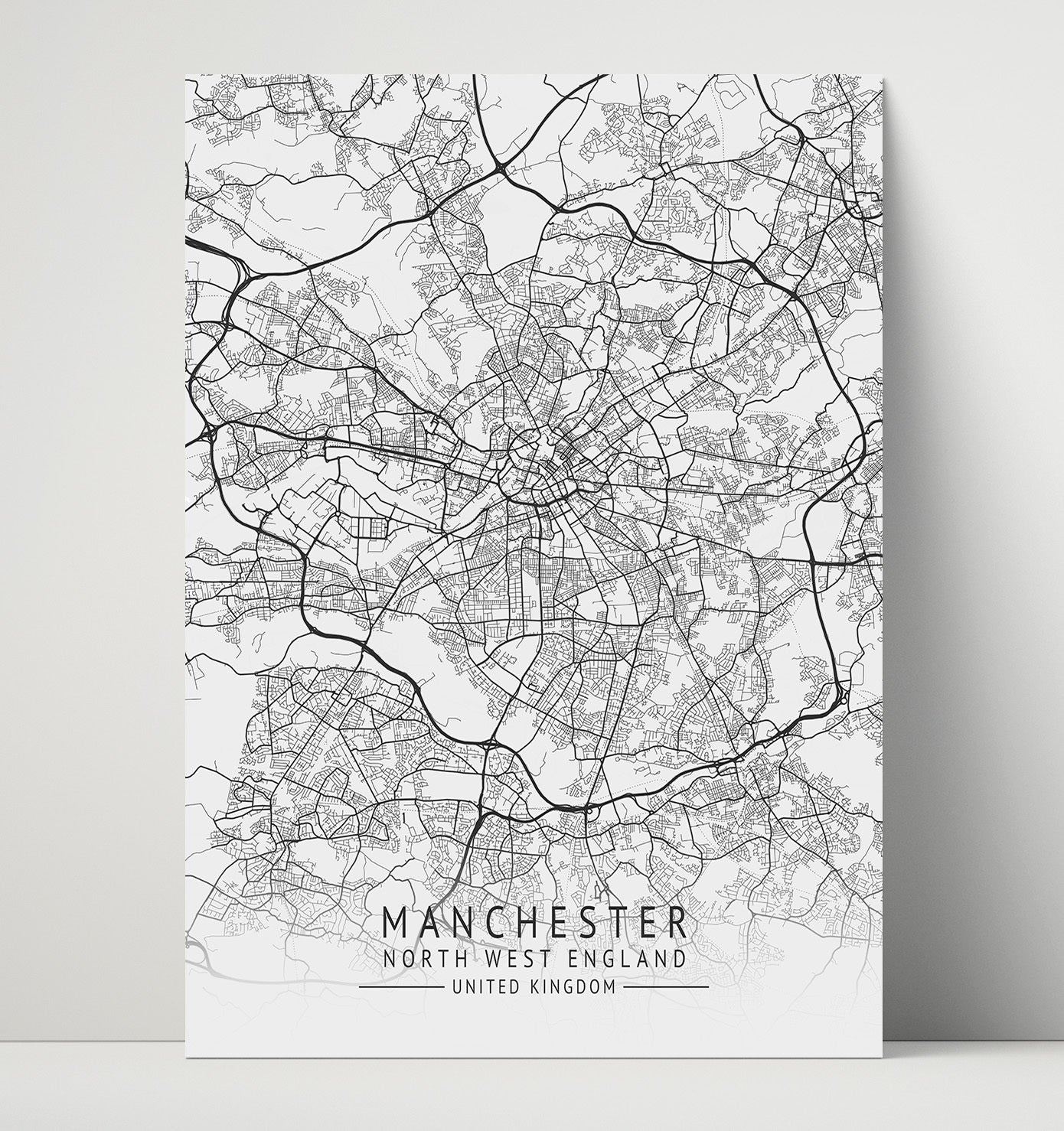 City Map Print - Manchester - North West England UK City Map 16x20 Unframed Print city map wall art print – UK City Map decor