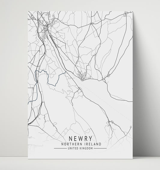 Newry, Northern Ireland - UK City Map - 16x20 Unframed Print